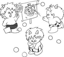 sauvage dessin animé griffonnage kawaii anime coloration page mignonne illustration dessin personnage chibi manga bande dessinée vecteur