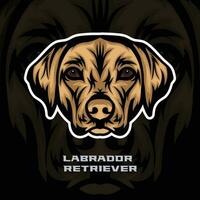 Labrador retriever chien visage vecteur Stock illustration, chien mascotte logo, chien visage logo vecteur