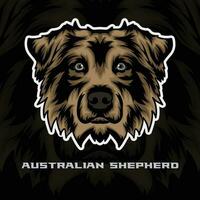 australien berger chien visage vecteur Stock illustration, chien mascotte logo, chien visage logo vecteur