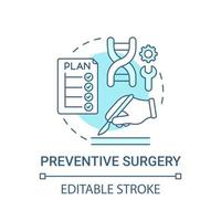 icône de concept bleu chirurgie préventive vecteur