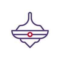 filage icône bicolore rouge violet Couleur chinois Nouveau année symbole parfait. vecteur
