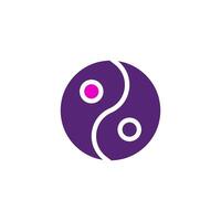 yin et Yang icône solide violet rose Couleur chinois Nouveau année symbole parfait. vecteur