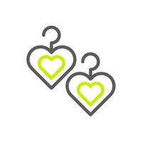 boucle d'oreille l'amour icône bicolore vert gris Couleur mère journée symbole illustration. vecteur
