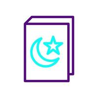 coran icône bicolore violet bleu Couleur Ramadan symbole illustration parfait. vecteur