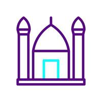 mosquée icône bicolore violet bleu Couleur Ramadan symbole illustration parfait. vecteur