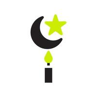 bougie icône solide noir vert Couleur Ramadan symbole illustration parfait. vecteur