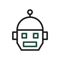 robot icône bicolore vert noir Couleur univers symbole parfait. vecteur