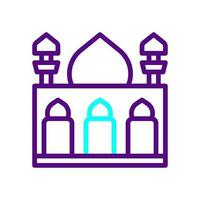 mosquée icône bicolore violet bleu Couleur Ramadan symbole illustration parfait. vecteur