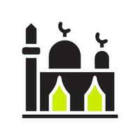 mosquée icône solide noir vert Couleur Ramadan symbole illustration parfait. vecteur