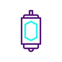 lanterne icône bicolore violet bleu Couleur Ramadan symbole illustration parfait. vecteur
