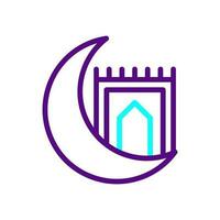couverture icône bicolore violet bleu Couleur Ramadan symbole illustration parfait. vecteur