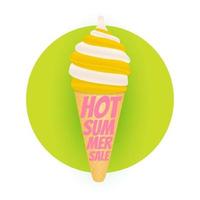 fond d'affiche de vente d'été chaud avec de la crème glacée vecteur