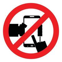 interdire utilisation intelligent téléphone. ne pas à jouer téléphone, faire ne pas utilisation le téléphone. vecteur illustration