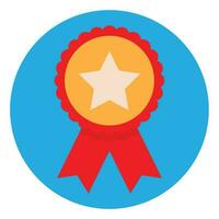 gagnant badge icône. étoile autocollant avec rubanier, employé de le mois, vecteur illustration