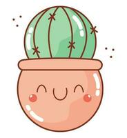 kawaii mis en pot cactus conception plus de blanc vecteur