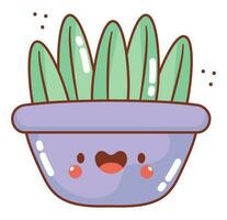 kawaii mis en pot plante illustration plus de blanc vecteur