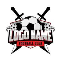 football logo ou Football club signe badge sur blanc Contexte vecteur