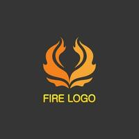 logo et icône de feu, énergie de conception d'illustration de flamme de vecteur d'élément enflammé chaud, chaud, avertissement, signe de cuisson, logo, icône, lumière, chaleur de puissance