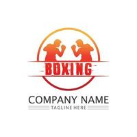 boxe icône ensemble et boxeur conception illustration symbole de combattant vecteur