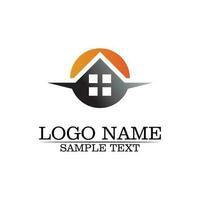 modèle d'icônes de logo de bâtiments immobiliers et résidentiels vecteur