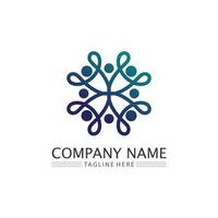 logo de personnes, équipe, succès, travail de personnes, groupe et communauté, vecteur de logo d'entreprise et d'entreprise et soins de conception, icône de la famille logo de réussite