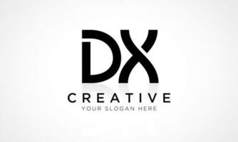 dx lettre logo conception vecteur modèle. alphabet initiale lettre dx logo conception avec brillant réflexion affaires illustration.