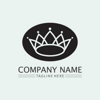 couronne logo et reine, Roi logo modèle de conception vecteur illustration