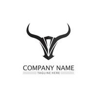 taureau buffle tête vache animal mascotte logo design vecteur pour sport corne buffle animal mammifères tête logo sauvage matador