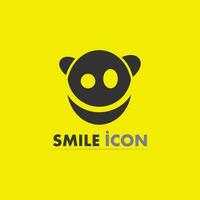 icône de sourire, sourire, conception de vecteur de logo entreprise d'émoticône heureuse, conception drôle et bonheur d'emoji de vecteur