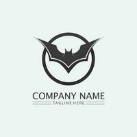 chauve souris logo animal et vecteur, ailes, noir, halloween, vampire, gothique, illustration, conception icône chauve-souris vecteur