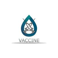 vaccin logo médical vecteur vaccin antibiotique vaccin virus, conception et illustration pour les soins de santé