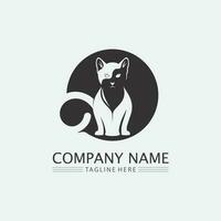 chat logo et vecteur animal icône empreinte chaton calicot logo chien symbole dessin animé personnage signe illustration doodle design