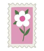 fleur timbre conception plus de blanc vecteur