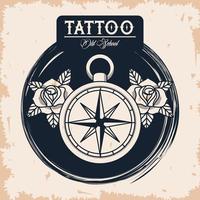 boussole guide tatouage studio image artistique vecteur