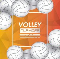 affiche de sport de volleyball avec des ballons vecteur