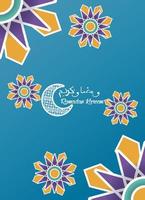 carte ramadan kareem avec mandalas et lune vecteur