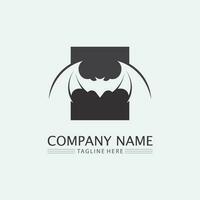 chauve souris logo animal et vecteur, ailes, noir, halloween, vampire, gothique, illustration, conception icône chauve-souris vecteur