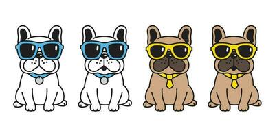 chien vecteur français bouledogue des lunettes de soleil icône dessin animé personnage chiot logo illustration