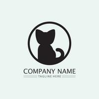 chat logo et vecteur animal icône empreinte chaton calicot logo chien symbole dessin animé personnage signe illustration doodle design