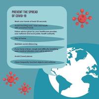 empêcher la propagation de la campagne covid19 avec la planète et les particules vecteur