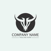 taureau buffle tête vache animal mascotte logo design vecteur pour sport corne buffle animal mammifères tête logo sauvage matador