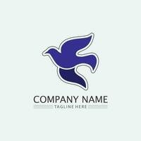 oiseaux et hirondelle conception de logo colombe et vecteur ailes d'animaux et oiseau volant