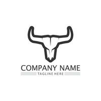 taureau buffle tête vache animal mascotte logo design vecteur pour sport corne buffle animal mammifères tête logo sauvage matador