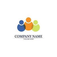 logo de personnes, équipe, succès, travail de personnes, groupe et communauté, vecteur de logo d'entreprise et d'entreprise et soins de conception, icône de la famille logo de réussite