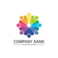 logo de personnes, équipe, succès, travail de personnes, groupe et communauté, vecteur de logo d'entreprise et d'entreprise et soins de conception, icône de la famille logo de réussite