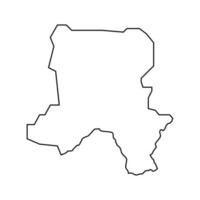 Ferizaj district carte, les quartiers de kosovo. vecteur illustration.