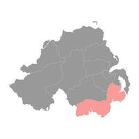 nouveau, matin et vers le bas carte, administratif district de nord Irlande. vecteur illustration.
