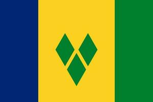 drapeau de saint vincent et les grenadines, couleurs officielles et proportion. illustration vectorielle. vecteur