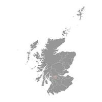 est dunbartonshire carte, conseil zone de Écosse. vecteur illustration.