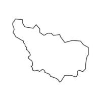 gjakova district carte, les quartiers de kosovo. vecteur illustration.